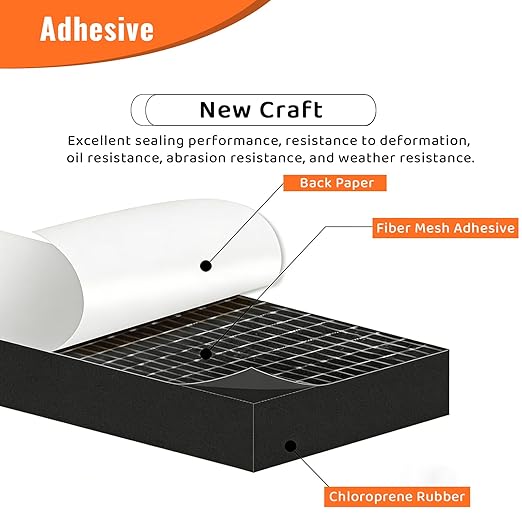 High Density Foam Tape - 3/4'' x 1/4'' x 13Ft Weatherproof Adhesive Prevent Condensation Heat Resistant Flame Retardant Weather Stripping Easy to Cut & Install & Remove for Car Doors Pipes Windows
