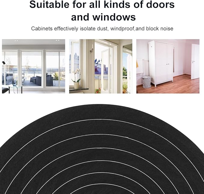 2 Rolls Foam Tape Weather Stripping Door Seal, 1'' W x 3/4'' T High Density Seal Strip Weather Stripping, Adhesive Weather Strip Total 16.5 Feet Long