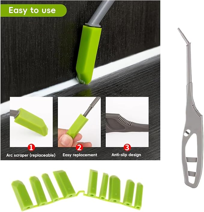 Silicone Caulking Tools Caulk Silicone Sealant Finishing Tool with 9 Rubber Tips Spreader Spatulas Applicator for Tight Spaces Kitchen Window Sink Tile Grout Windshield Adhesive Glass Glue