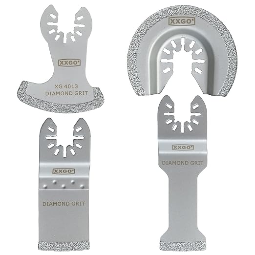 XXGO 4 Pcs Oscillating Tool Diamond Grout Blade for Grout Removal XG4004D