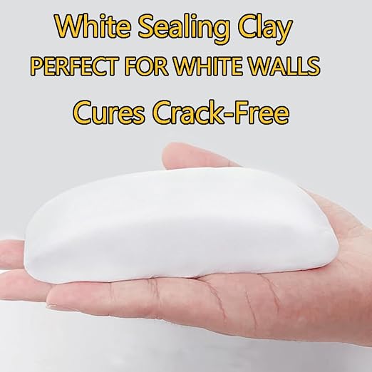 Pack of 8 Waterproof White Sealing Putty - Sealing Clay Sealant Mastic Duct Seal Repalr Professlonal Strength Fast-Setting for Pipes, Wall Holes, Air Conditioning Hole, Drain Connectlon