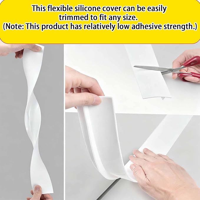 2 Pack Flexible Kitchen Stove Gap Covers, Silicone Gap Fillers Between Counter and Stovetop,Washer, Oven, Dryer, Easy to Wipe, Food grade silicone material (White,21in)