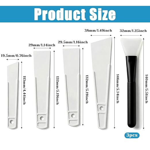 7 Pcs Applicator Glue Spreaders Plastic Glues Smear Sticks Applicator Tool with Silicone Glue Brush Plastic Glues Applicators Easy Clean for Leatherwork Woodwork Handmade DIY Art Crafts Project