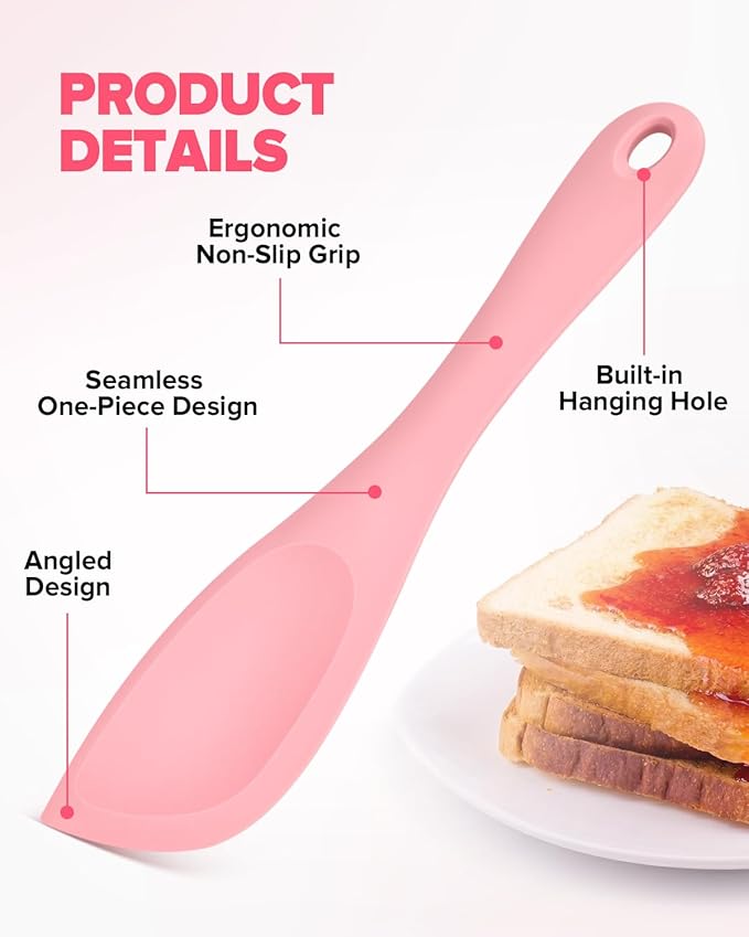 Silicone Scraper Spatula Set, BPA Free Food Grade Rubber Spatulas, Flexible Baking Mixing Tool, Heat Resistant Bowl Scrapers for Nonstick Cookware, 3 Pack (10.2 inch)