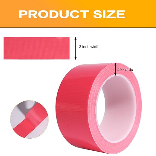 Pink Duct Tape Heavy Duty 2 Pack, 2 Inch x 20 Yards Waterproof Cloth Tape, Hand Tearable No Residue Multi-Purpose Strong Adhesive for Home Repair, DIY Crafts, Moving & Outdoor Projects