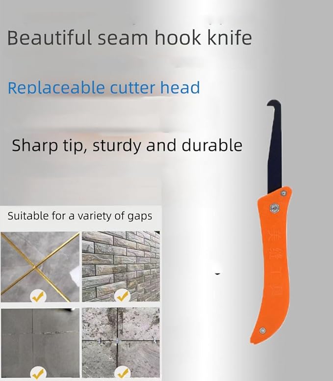 Professional 7-in-1 Caulking Tool Set, Silicone Sealant Finishing Kit with seam hook knife, Angle Scrapers, Plastic Scraper, Seam Tool for Kitchen, Bathroom, Window (orange)