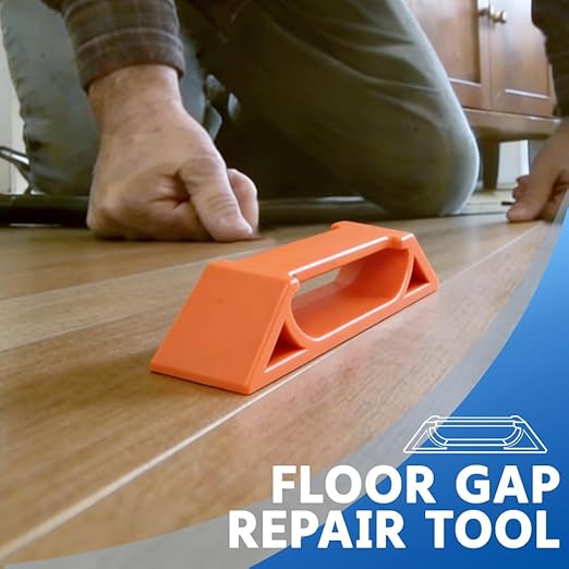 Floor Gap Fixer Tool Kit with Hammer for Laminate, Vinyl & Hardwood Floors – Heavy-Duty Nylon Plank Puller with Reusable Adhesive Pad, DIY Floor Gap Repair Tool Set
