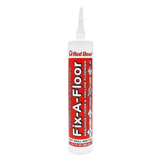 The Original Fix-A-Floor Loose Tile Repair Adhesive - Tile, Porcelain, Ceramic, Marble, Stone & Wood. Custom Tip for All Grout Sizes – 10.1 oz. *for Best Results Use The Proven Power of a Caulk Gun*