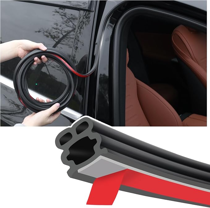 32.8Ft Car Door Seal,Thickened Rubber Automotive Weather Stripping for Hoods,Trunks,Windows,Universal Soundproof Car Weather Stripping Car Accessories for Most Car,Truck,SUV (32.8Ft)