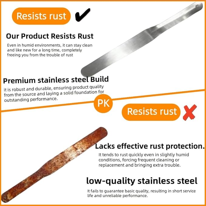 958-G01 Caulking Spatula Tool Set 7-Piece Stainless Steel Caulk Tool Kit, 3/8" to 1-1/2" Multiple Spatula Widths,for Bathtub/Tile/Countertop Caulk Trimming