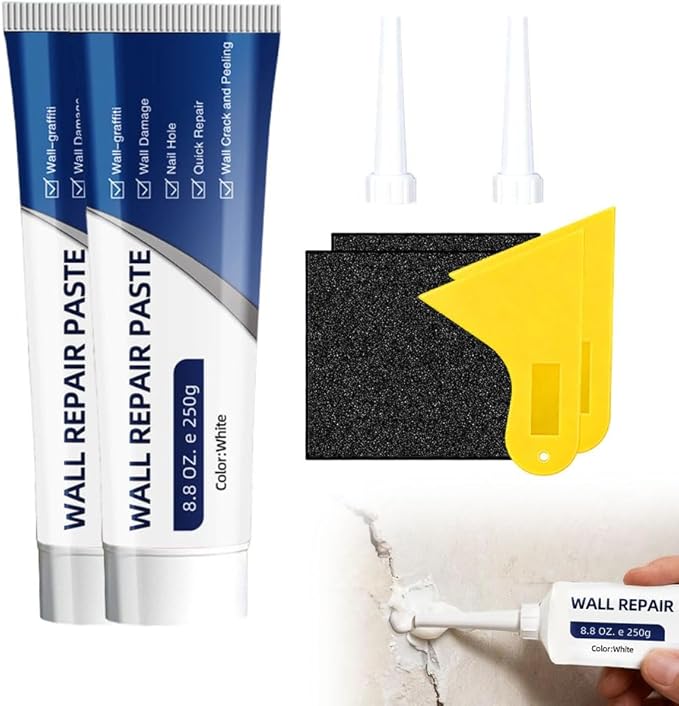 Efficient Drywall Repair Kit with Scraper, 2026 Upgrade Quick Drying Wall Mending Agent for Holes & Cracks, Multi-Functional Drywall Patch Paste Repair Kit for DIY Home Fix (3 PCS)