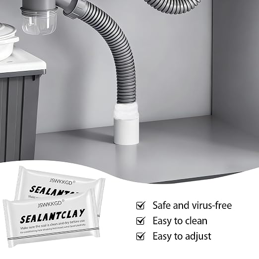 6-Pack 2026 Upgraded Sealant Mastic, Fast Drying Repair Sealant Clay, Quick Mending Putty for Drain Pipe Connection, Wall Holes & Air Conditioning Holes