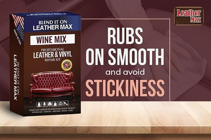 Leather Max Wine Mix Vinyl and Leather Repair Kit - for Your Furniture, Jacket, Sofa, Car Seat, Boots, Easy Instructions to Match Colors, Restore Any Material No Mixing Chart Needed