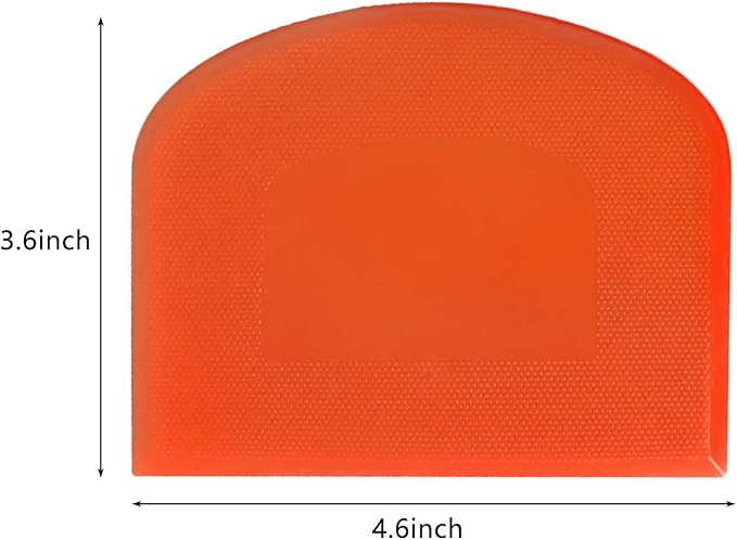 ALLTOP Dough Bowl Spatula & Bench Scraper, Multipurpose Kitchen Tool (2, White&Orange)