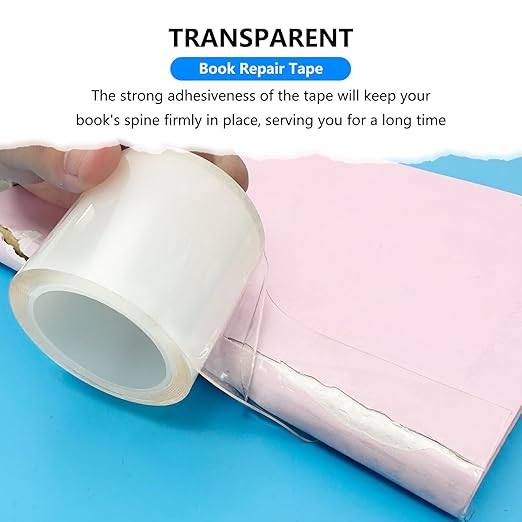 YINTTIAN Archival Safe Acid-Free Book Repair Tape,Clear Strong Waterproof Adhesive,No Residue for Libraries,Old Books,Broken Pages,(2 Inch x 16.5 Feet)