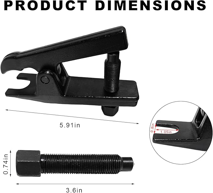 Ball Joint Separator Tool, Adjustable Ball Joint Puller and Extractor Adjusts from 1-1/2" to 1-7/8", Universal Removal Tool for Separating Arms, Tie Rods & Ball Joints on Cars