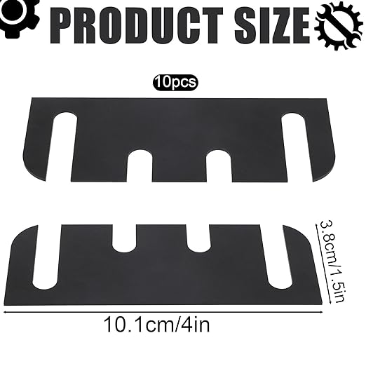 10pcs Door Hinge Shims, 10.16cm/4in PVC Hinge Shims Adjustable Spacer Parts for Doors Filling Gaps Align for Repair Replacement Kit