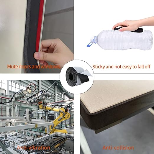 High Density Foam Tape - 3'' X 1/4'' X 6.5Ft(2 Rolls) Weatherproof Adhesive Prevent Condensation Heat Resistant Weather Stripping Easy to Cut & Install & Remove for Car Doors Pipes Windows