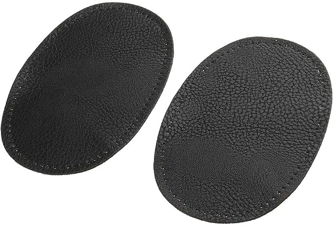 BeeSpring 2 Pieces Pu Leather Patch Sew on Patches Repir Elbow Knee for Clothes Clothing Accessories - Black