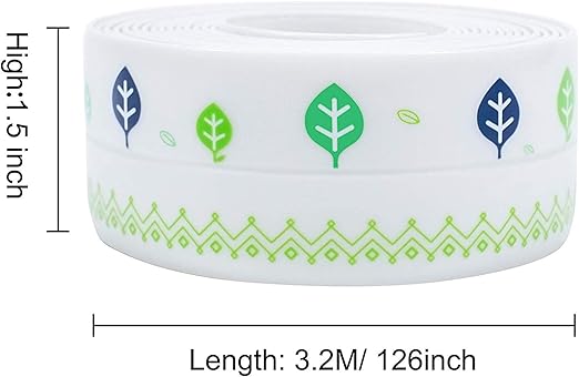 Caulk Strip,Waterproof Caulking Tape, PVC Caulk Strip for Bathtub Kitchen Sink Toilet Wall Edge Protect