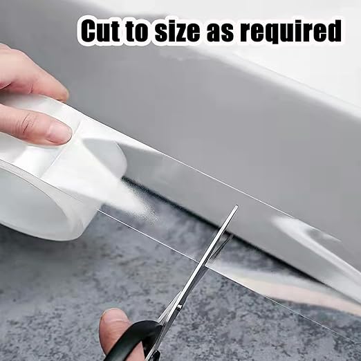 LiXiongBao Clear Caulk Strip, 2 Inch x 16.4 Feet Self Adhesive Caulk Tape Caulking Sealing Tape for Kitchen Countertop Sink Bathtub Bathroom Shower Toilet and Floor Wall Edge Protector