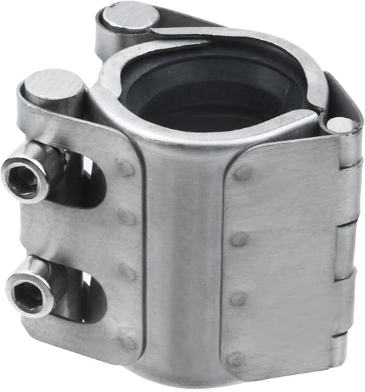 1 Pcs DN32 Pipe Repair Clamp 304 Stainless Steel Leak Sealer for 3/5 Inch Inner Diameter, Pipe Connectors for Plastic and Metal Pipes Use in Pipeline Repair, 3/5 Inch