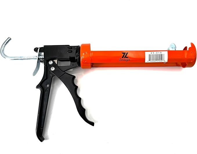 Zeluga 25-210 10 oz. Smooth Hex Rod Cradle Caulking Gun with Spout Cutter, Orange