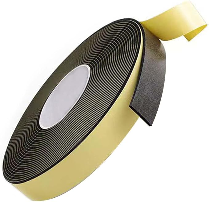 High Density Foam Tape Waterproof Sealing Strip, Single-Sided Adhesive EVA Self Adhesive Weather Strip for Insulating Door Frame, Window, Air Conditioner (1.18in X 32.8Ft,1/8 in Thick)