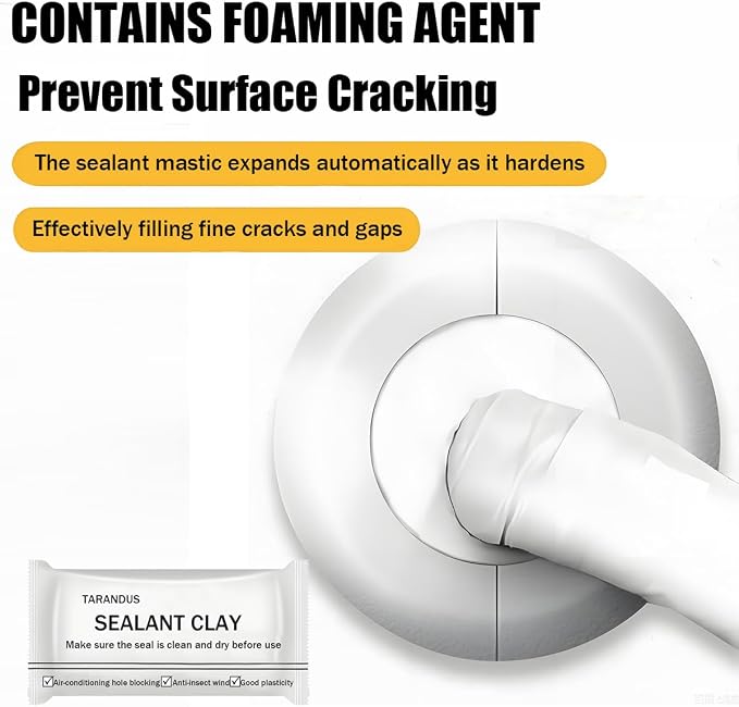 10 Pack Waterproof Sealant Mastic – Quick Repair Sealing Clay for Wall Holes, Drain Connections, Air Conditioning Ducts, Strong Waterproof Putty for Home & Professional Repairs (10 Pack - 1.1 oz)