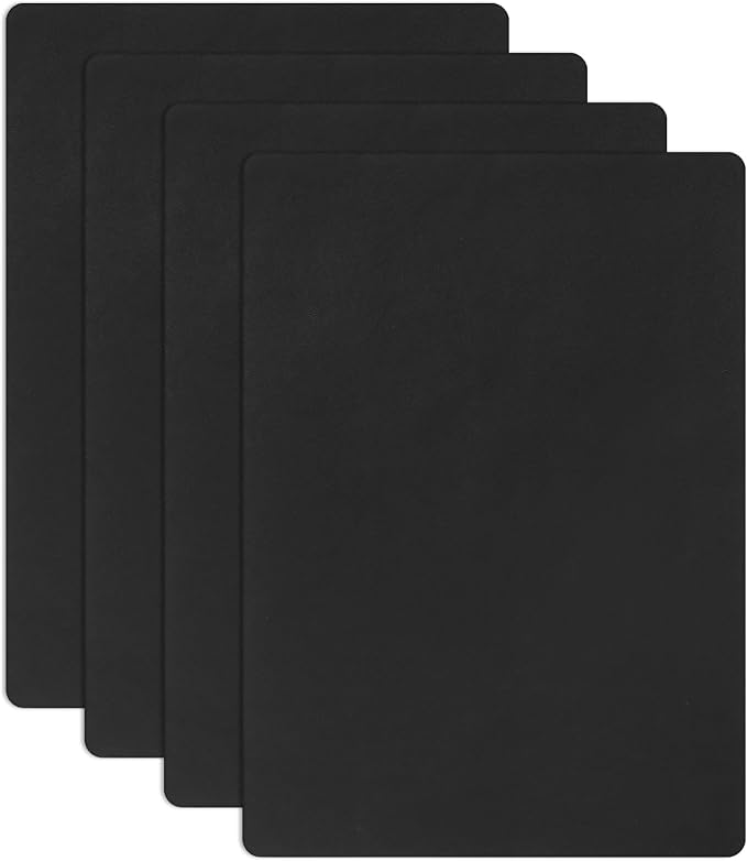 WSICSE 4Pcs Leather Patches for Furniture, 8 x11 Inch Leather Repair Patches Self-Adhesive Repair Kit for Car Seat Repair (Black)