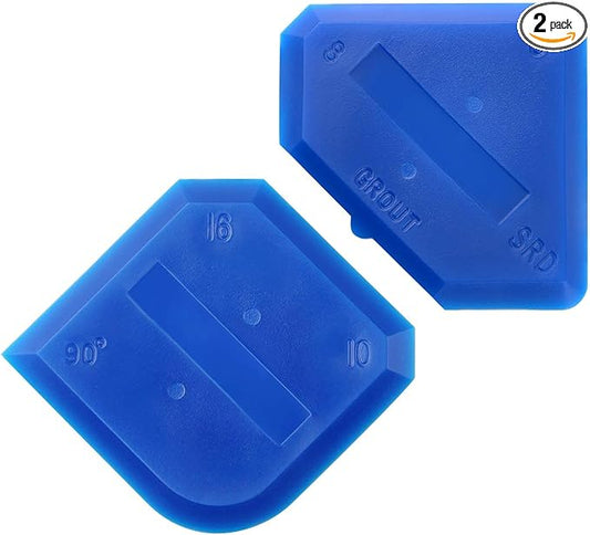 Outus 2 Pieces Caulking Tool Set Silicone Sealant Grout Tool for Kitchen Bathroom Floor Sealant Sealing(Blue)