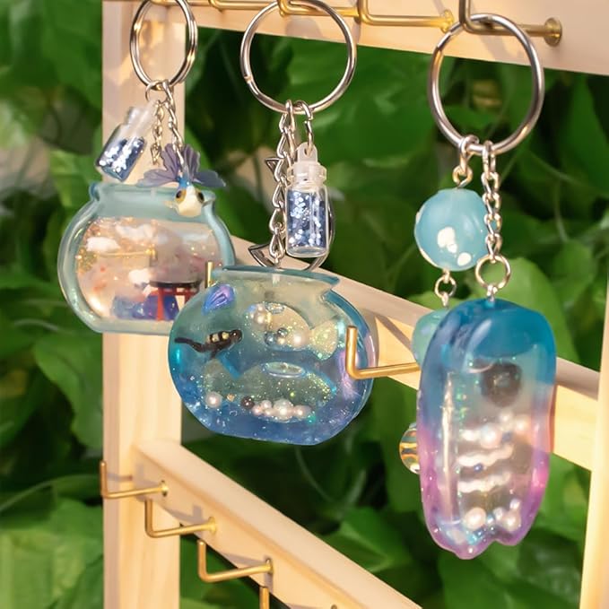 Resin Shaker Silicone Molds and Seal Films Casting Set Pack of 12 Enchanted Japanese Jewelry Charm Koinobori Mt Fuji Goldfish Bowl