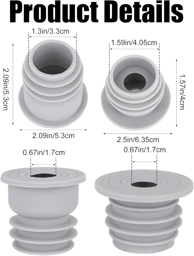 2pcs Washing Machine Drain Hose Seal, Silicone Washer Pipe Cover Plug Hose Adapter Sewer Drain Seal for Kitchen Sink Floor Pipe Bathroom Drainage Laundry Room