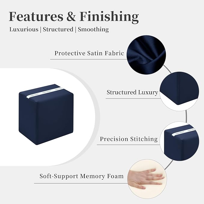 Purse Pillow Insert to Keep Shape - Lightweight Memory Foam Insert with Satin Cover for Home Storage & Travel, Multicolor Options, Fits for Picotin 22(Blue nuit, PC22)