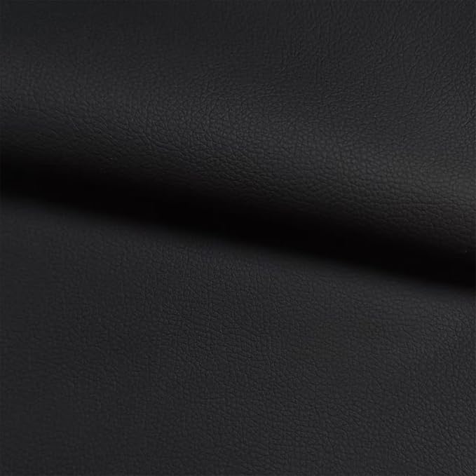 Black Lychee Grain Faux Leather Fabric 39"x54" - Waterproof Marine Grade Vinyl for Car Seats, Boat Upholstery & Heavy-Duty Furniture Projects
