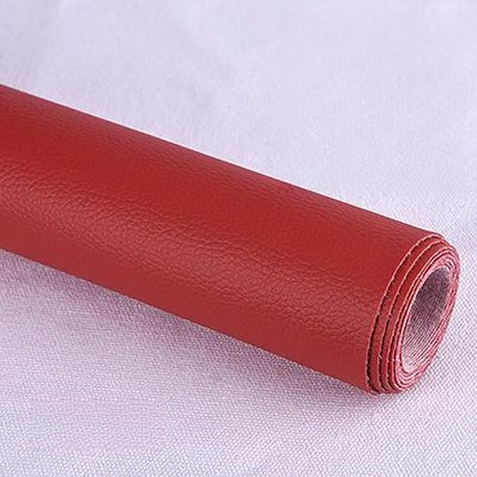 Leather Repair Patch Tape Kit,Self Adhesive Leather Repair Kit for Furniture,Vinyl Repair Kit for Couch,Sofa,Car Seats,Office Chair Luggage (Red,16.93"×78.74")