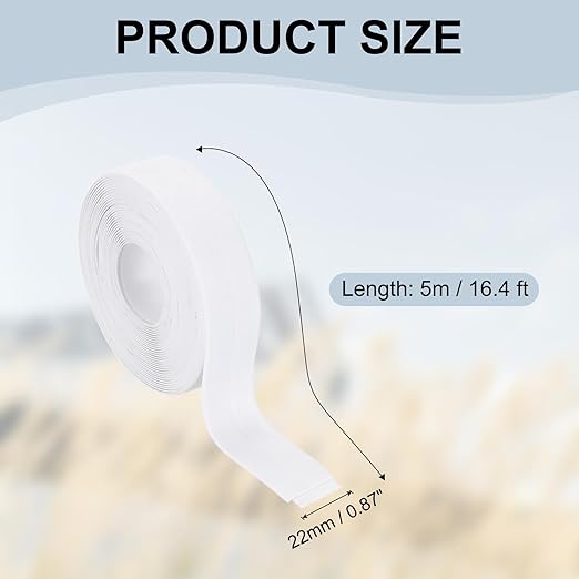PATIKIL 1" x 16.4 ft Caulk Tape, Caulk Strips PVC Self Adhesive Caulking Tape Waterproof Edge Protectors for Bathroom Accessories Kitchen Countertop, White