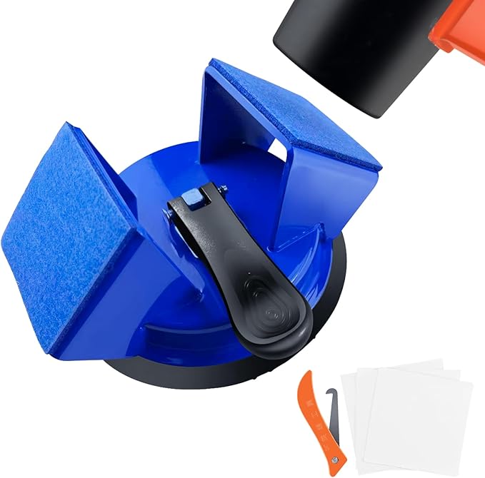 Floor Gap Fixer Tool Heavy Duty 45°Striking Surface Floor Gap Repair Tool Made of Iron & Enhanced Suction Cup with Slot Cutter and 3 pcs Sticky Pads for Fixer Laminate/Vinyl Flooring Tools