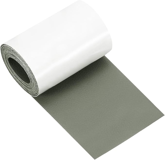 MECCANIXITY Leather Repair Patch 3"x60" Self-Adhesive Leather Vinyl Repair Tape Kit for Furniture Couches Sofa Chair Car Boat Seats Jackets, Light Gray