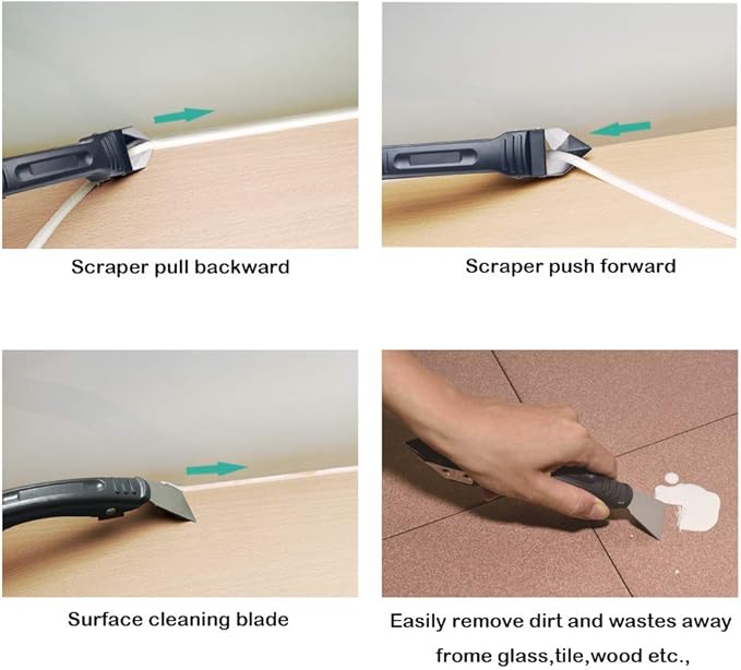 ORXPLUS Tools Silicone Remover Scraper Sealant, Caulk Caulking Removal Tool with Durable Stainless Scraper for Bathroom, Kitchen, Sink Joint and Frames Sealant Seals