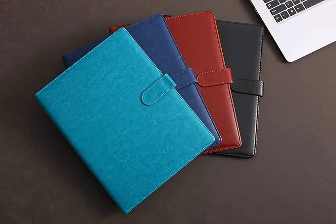 Mymazn Padfolio, Portfolio Folder, Legal Pad Holder, Resume Folder | Faux Leather Binder with Document Organizer, Business Card Holder, Letter-Size Notepad for Interview, Men & Women, Black