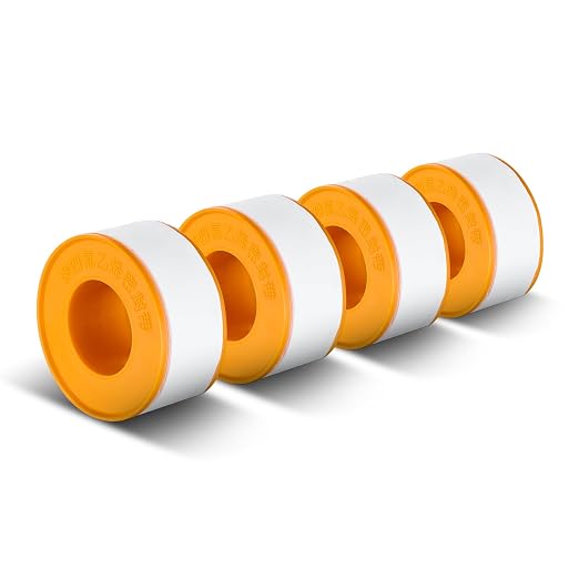 Teflon Tape-4pack Plumber Tape for Pipe Joints - Leak-Proof Pipe Sealant Tape with High Temperature Resistance, Durable for Shower, Faucet, Hose, Sink Drain, Triangle Valve (4)
