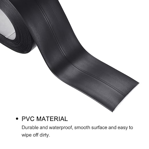 uxcell Waterproof Seal Caulk Strip Tape Self Adhesive 1.5" W x 10.5'L PVC Sealing Tape for Kitchen Bathroom Black