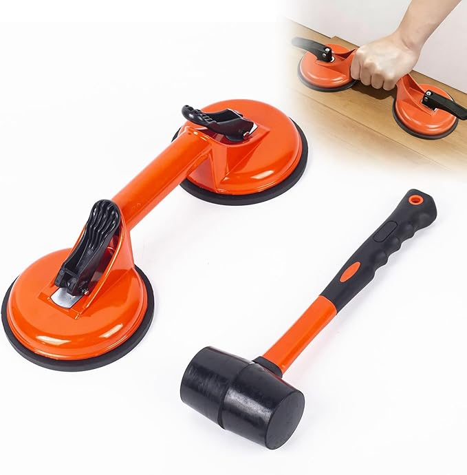 Laminate Floor Gap Repair Tool,Include Suction Cup and Mallet,Floor Gap Repair Kit,for Floating Wood Floors and Moving Glasses