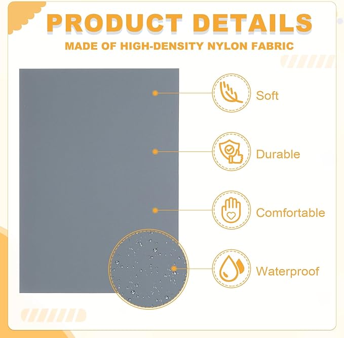 PATIKIL Nylon Repair Patch 8 x 6 Inch, 6pcs Self-Adhesive Down Jacket Repair Patches Waterproof Fabric Repairing Tape for Tents Sleeping Bag Outdoor Camping Gear, Gray
