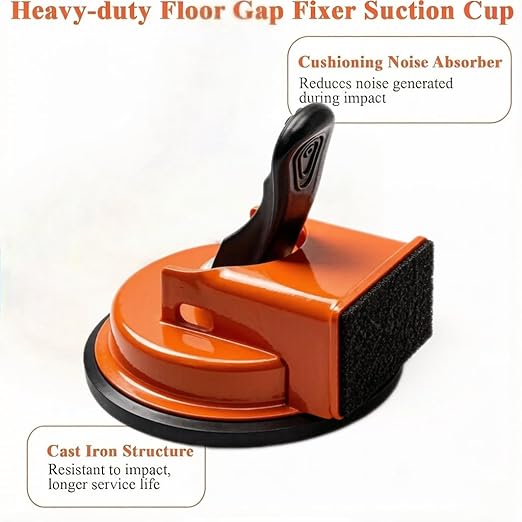 Floor Gap Fixer Tool，Heavy Duty Floor Gap Fixer Tool，Laminate Flooring Tools with Enhanced Suction Cup & Sticky Pads for Wood Floor, Tile,Laminate, Vinyl Plank, Hardwood(Orange)