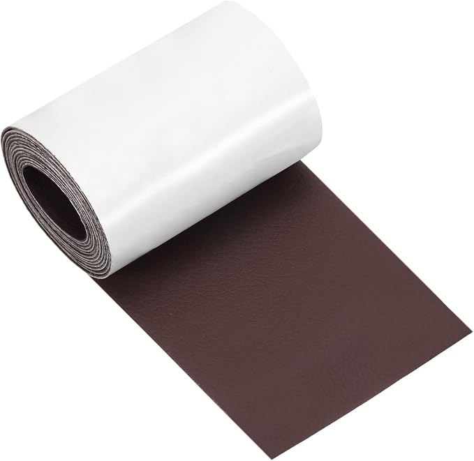 MECCANIXITY Leather Repair Patch 3"x60" Self-Adhesive Leather Vinyl Repair Tape Kit for Furniture Couches Sofa Chair Car Boat Seats Jackets, Dark Brown