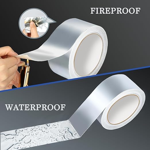 Aluminum Foil Tape,3 inch x 65ft(3.9Mil),Heavy Duty HVAC Tape,Insulation Adhesive Metal Tapes for Ductwork,Dryer Vents Pipe,Sealing and Repairing