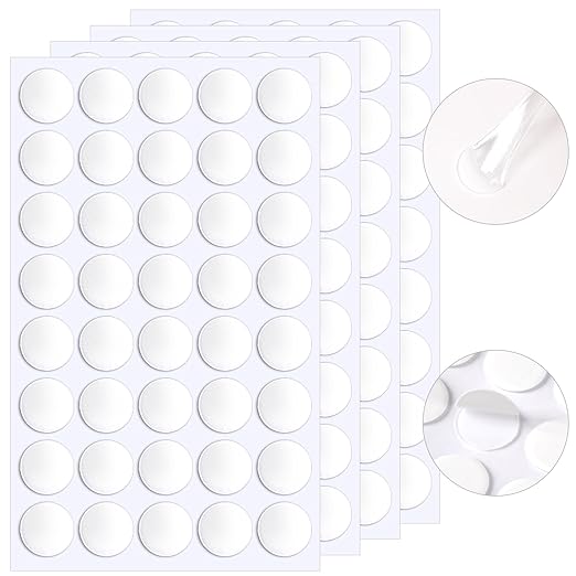 JANYUN 140 Pcs Clear Sticky Tack Dots, 25 mm Putty Clear Tape for Crafts | Round,Waterproof No Trace Sticky Tack Adhesive Tape,Removable Double Sided Adhesive Tape Balloons for Office School DIY