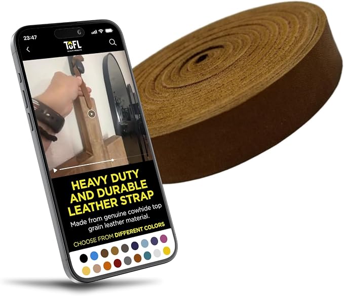 Leather Strap for Crafts & Jewelry | 72 Long × 5/8" Wide × 1/16" Thick (4-5oz) | Genuine Leather Strips for Crafts, Projects or Repairs - Brown | 5-Pack